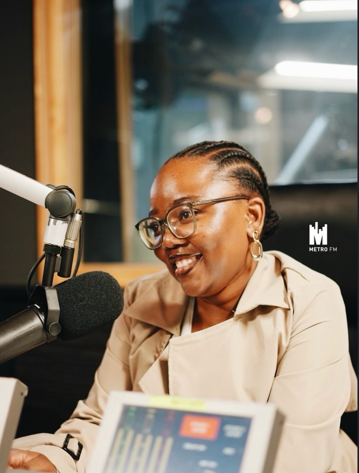 Nontokozo Mkhize in a radio interview at Metro FM